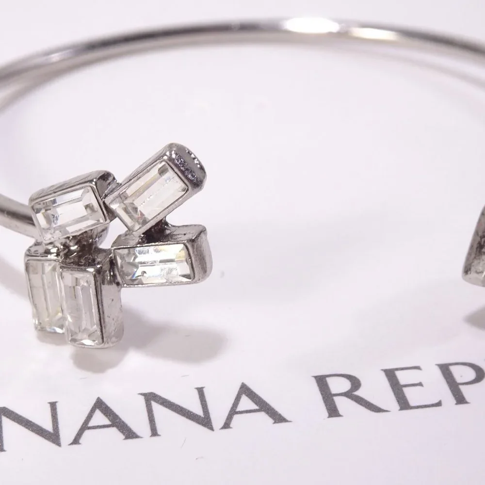 Banana Republic Crystal Baguette Ice Princess Cuff Bracelet NWT 45 - Picture 7 of 15